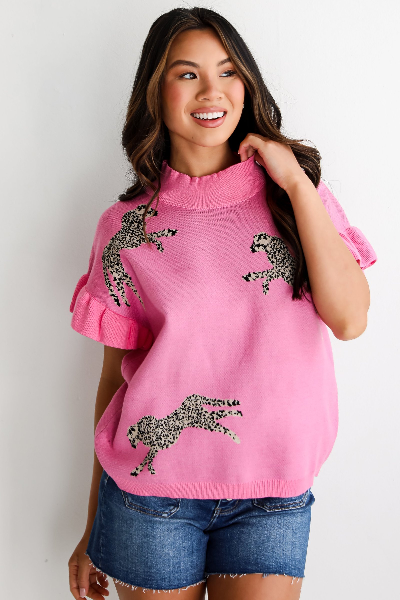 FINAL SALE - Wildly Sweet Pink Cheetah Sweater Top